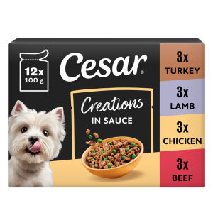 Creations Wet Dog Food Pouch Poultry,Beef,Lamb in Sauce 12 x 100g