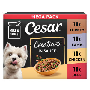 Creations Wet Dog Food Pouch Poultry, Beef, Lamb in Sauce 40 x 100g