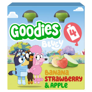 Goodies Bluey Banana Strawberry & Apple Pouch 4x100g