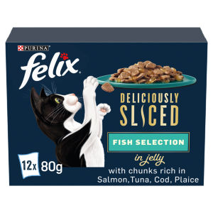 Deliciously Sliced Fish Selection in Jelly Wet Cat Food 12x80g