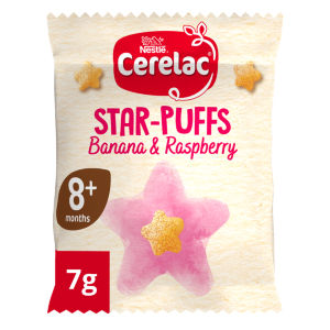 Banana & Raspberry Star-Puffs Baby Food Snack 8+ Months 7g