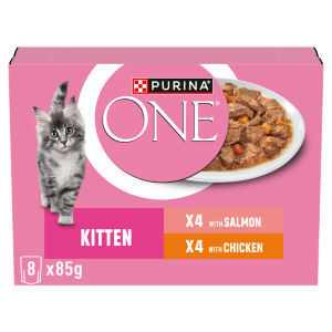 Kitten Mini Fillets Salmon and Chicken Wet Cat Food 8x85g