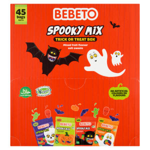 45 Spooky Mix Trick or Treat Box Assorted Fruit Flavour Soft Sweets Mini Bags 675g