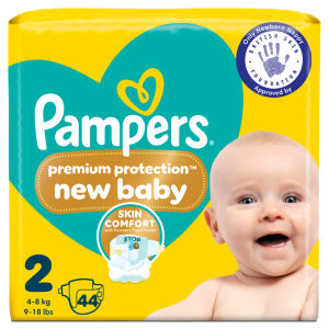 Pampers Premium Protection New Baby Size 2, 44 Nappies Essential Pack