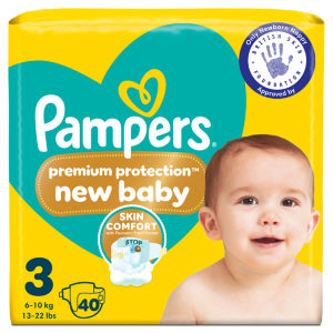 Pampers Premium Protection New Baby Size 3, 70 Nappies, 6kg-10kg, Jumbo+ Pack
