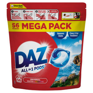 Daz All in 1 Washing Pods Whites & Colours 56 Washes 940.8g