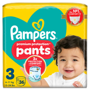 Pampers New Baby Nappy Pants Size 3 Essential Pack 36 Nappies