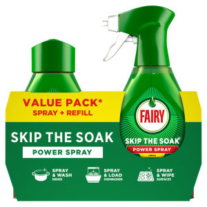 Fairy Skip The Soak Power Spray and Refill Lemon 2x500ml