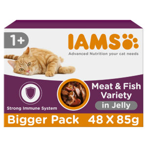 IAMS Senior Wet Cat Food Meat & Fish Variety Mix in Jelly