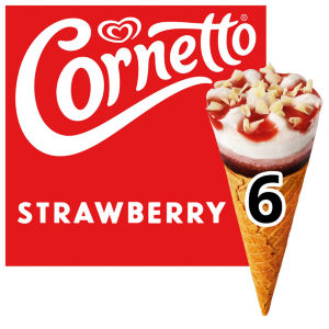 Cornetto Strawberry Ice Cream Cones 6x90ml
