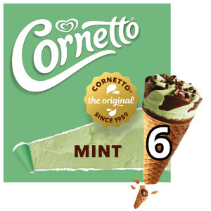Cornetto Mint Ice Cream Cones 6x90ml