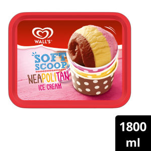 Wall's Soft Scoop Vanilla Light Reduced Fat Ice Cream Dessert Tub 1.8L