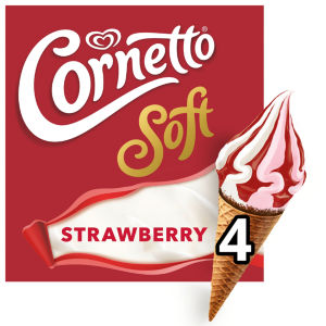 Cornetto Soft Strawberry Ice Cream 4 x 140ml