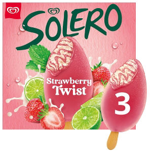 Solero Strawberry Twist Ice Cream Lollies 3 x 90ml