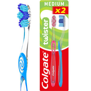 Twister Fresh Medium Manual Toothbrush 2 pack
