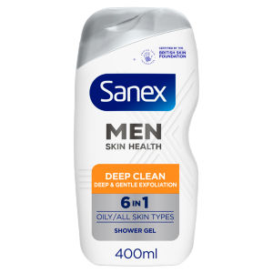 Sanex Men Skin Health Deep Clean 6In1 Shower Gel Body Wash 400Ml
