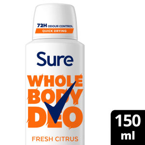 Sure Women Fresh Citrus Whole Body Deodorant Spray 72h Odour Control 150ml