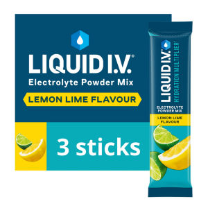 Liquid IV Hydration Multiplier Electrolyte Powder Mix Food Supplement Lemon Lime Sachets x3