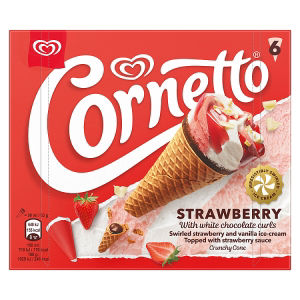 Strawberry Ice Cream Cones 6x 90 ml