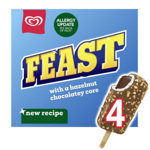 Feast Chocolate & Hazelnut Ice Cream Sticks 4 x 90 ml