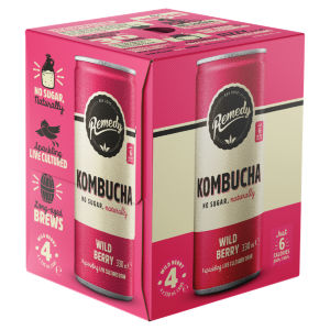 Remedy Kombucha - Wild Berry 4 x 330ml