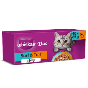 Whiskas 1+ Fish Favourites Adult Wet Cat Food Pouches in Jelly