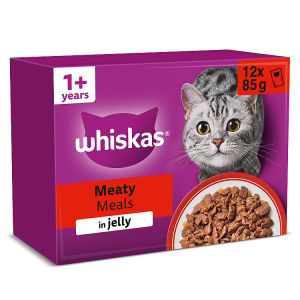 Whiskas Meaty Meals in Jelly 1+ Adult Wet Cat Food Pouches 12 x 85g