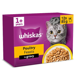 1+ POULTRY Feasts Wet Cat Food Pouches in Gravy 12 x 85g