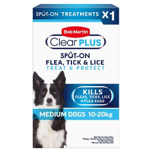 Clear Plus 134mg / 120.6mg Spot-On Solution for Medium Dogs Treatment 1 Pipette