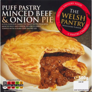 Puff Pastry Minced Beef & Onion Pie 500g