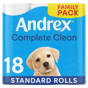 Andrex Complete Clean Toilet Tissue Standard Rolls 9 Rolls