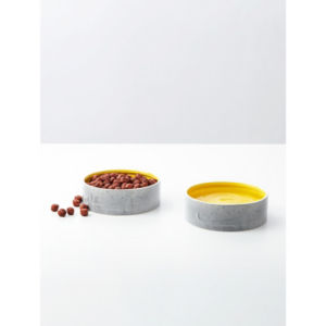 Grey Sausage Dog Embossed Pet Bowl 15cm