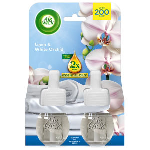 Linen & White Orchid Plug-in Twin Refill 19ml. Lasts up to 100 days/refill. Air Freshener.