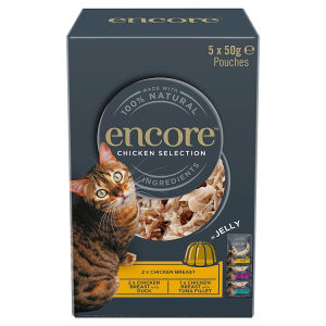 Encore Natural Wet Cat Food Chicken Selection in Jelly 5 x 50g Pouches