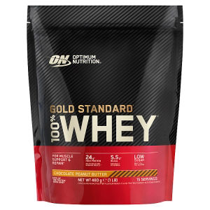100% Gold Standard Whey Protein Powder Chocolate Peanut Butter 15 servings 480g