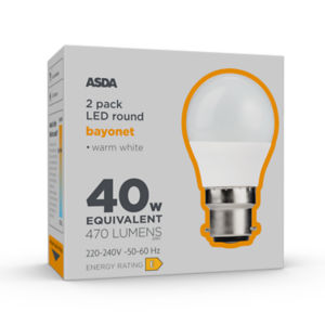 LED Round 40W Bayonet Warm White Lightbulb