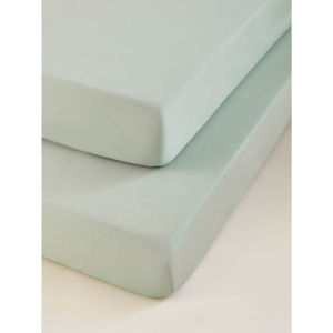Mint Jersey Cotton Fitted Sheets - Set of 2
