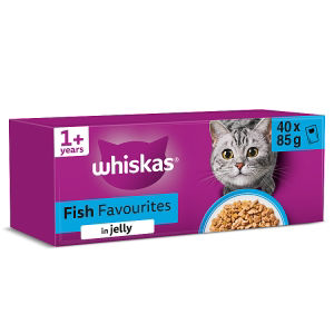 1+ FISH Favourites Wet Cat Food Pouches in Jelly 40 x 85g