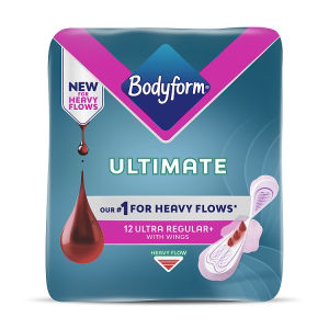 Bodyform Ultimate Ultra Regular+ Sanitary Towels Wings 12 pack