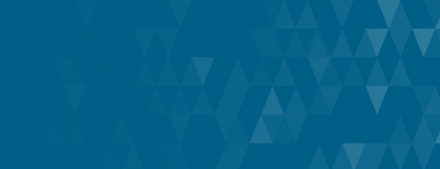 Blue background with a pattern of overlapping translucent triangles in varying shades.