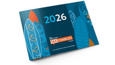 Cover image for Avalara's 2026 Tax Changes guide, featuring a colorful design with surfboard motifs and the title 'Tax Changes' prominently displayed.