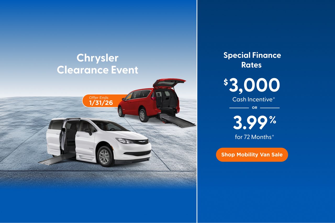 Chrysler Clearance event. Save $3,000 or choose 3.99% APR financing. Learn More