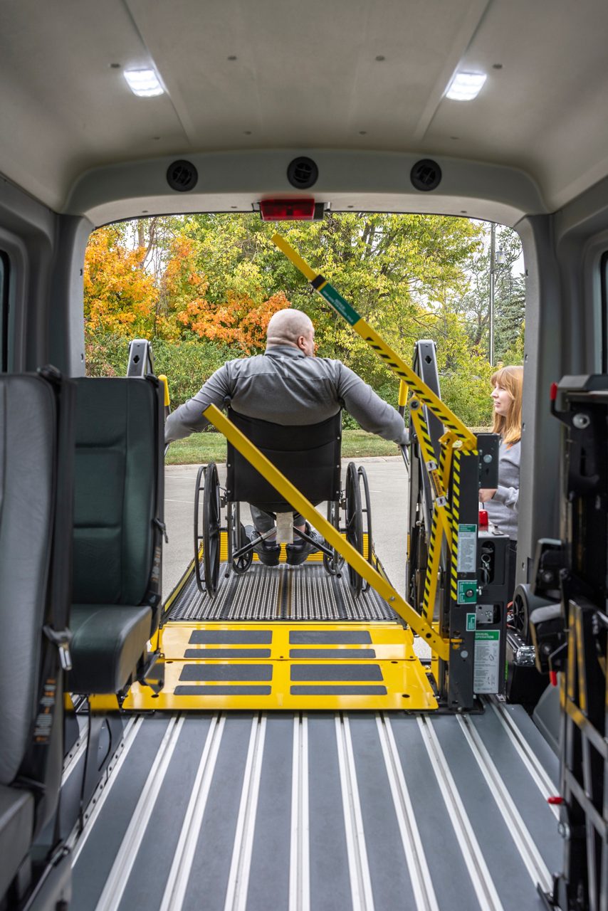 commercial promaster full-size ada van side-entry wheelchair van