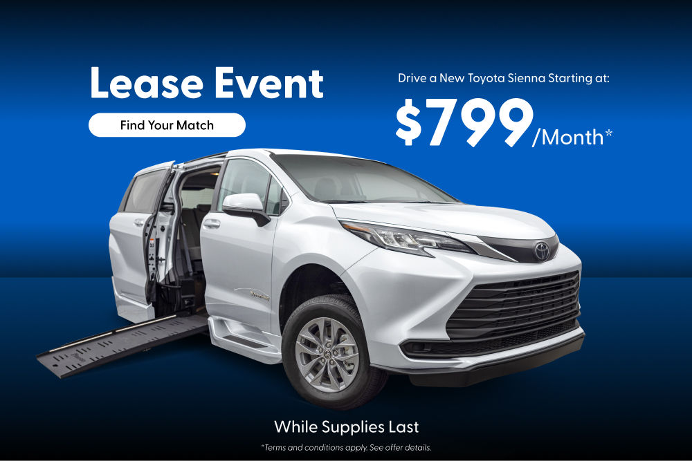 New Year Lease Offer on Select New 2026 Toyota or 2026 Chrysler vehicles by BraunAbility
