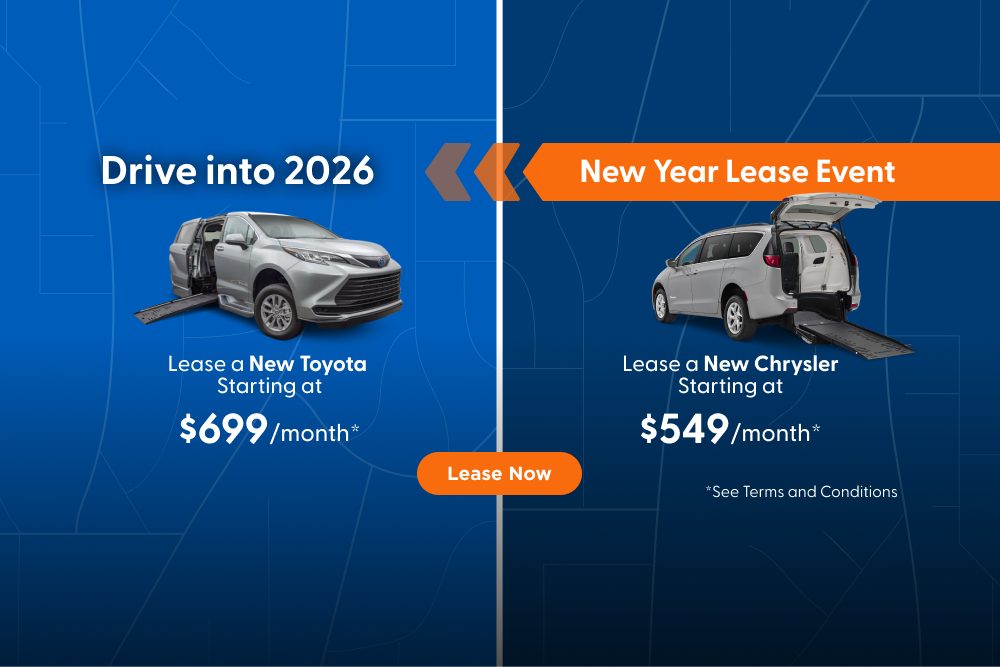 New Year Lease Offer on Select New Toyota or Chrysler vehicles by BraunAbility