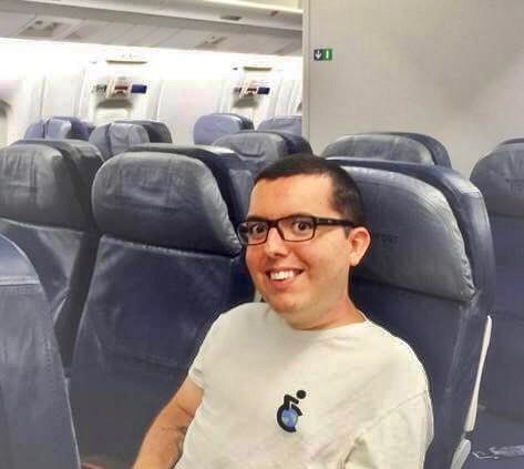 wheelchair user on airplane