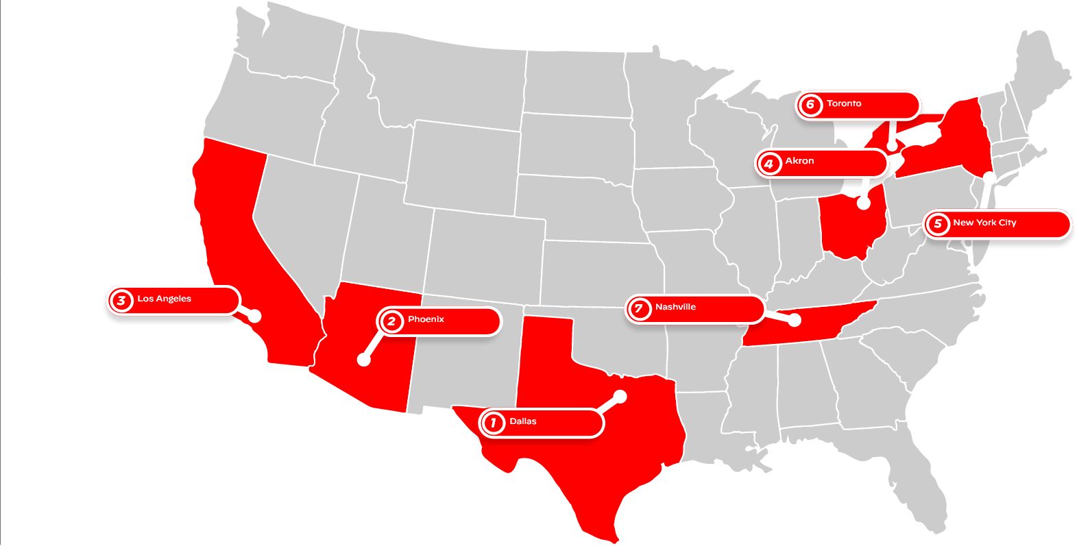 Upcoming Events Location Map