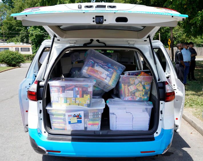 Back2School van full of school supplies