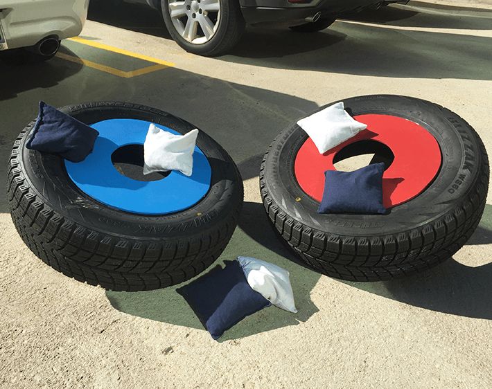 DIY: Make a Cornhole Set Out of Old Tires