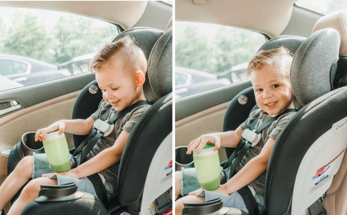 Boy in a carseat